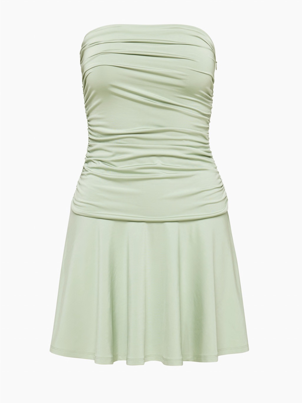 Aritzia Strapless Ruched Mint Green Dress